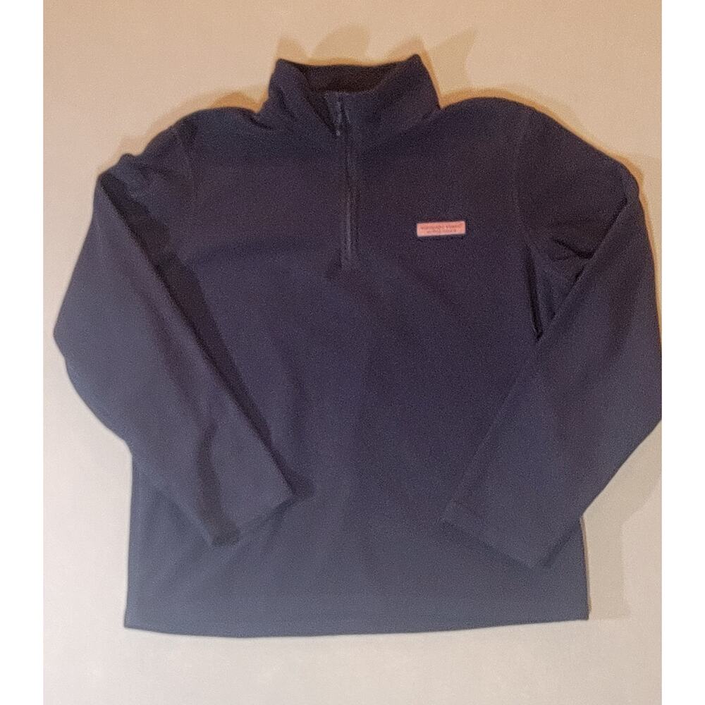 Vineyard Vines Men's Navy Mountain Sweaterfleece Quarter-Zip Medium